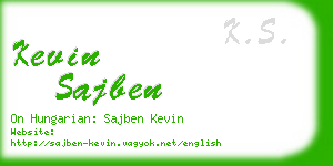 kevin sajben business card